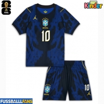 Brasilien Vinicius Junior #10 Auswärts Trikotsatz Kinder WM 2026 Kurzarm (+ Kurze Hosen)